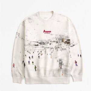 Abercrombie & Fitch Aspen Graphic Cream Sweater